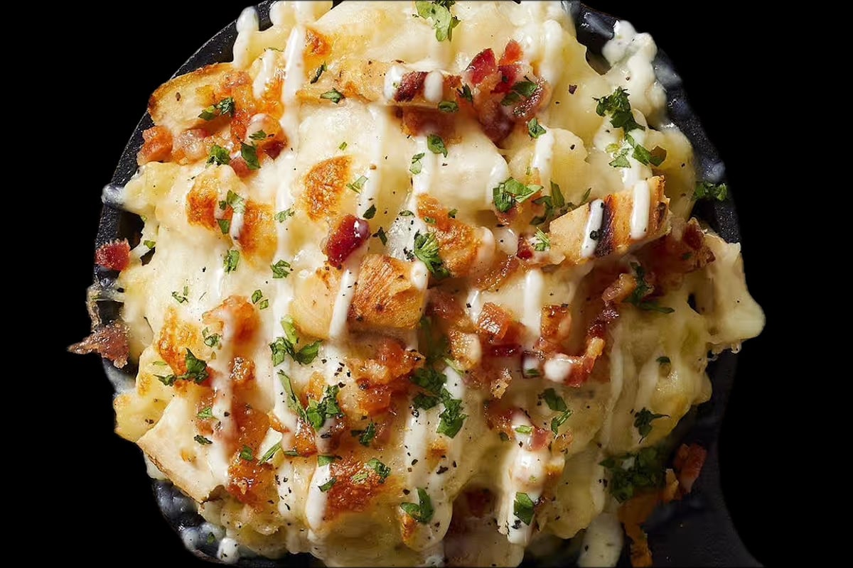 CBR Mac and Cheese (Elbow macaroni, Cheesy Alfredo sauce, chicken, bacon, and ranch)