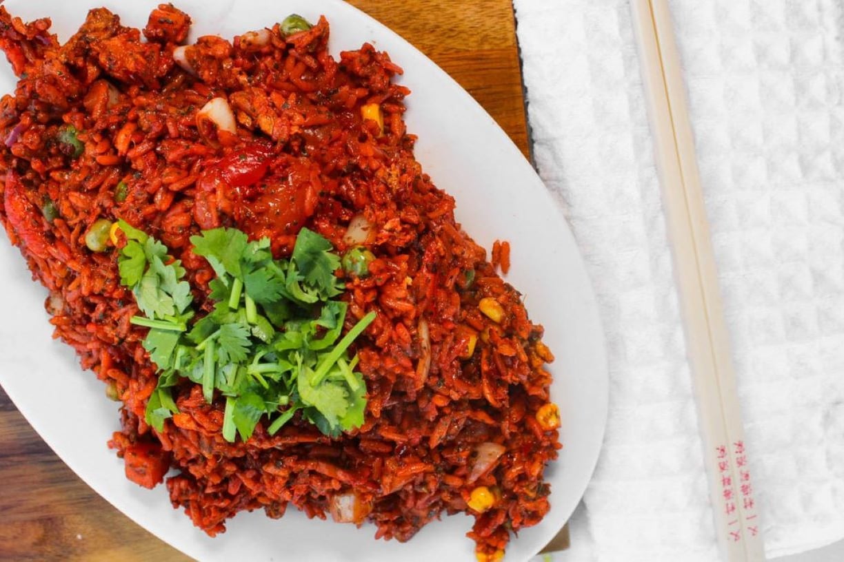 78. Manchurian Fried Rice (Chicken & Shrimp)