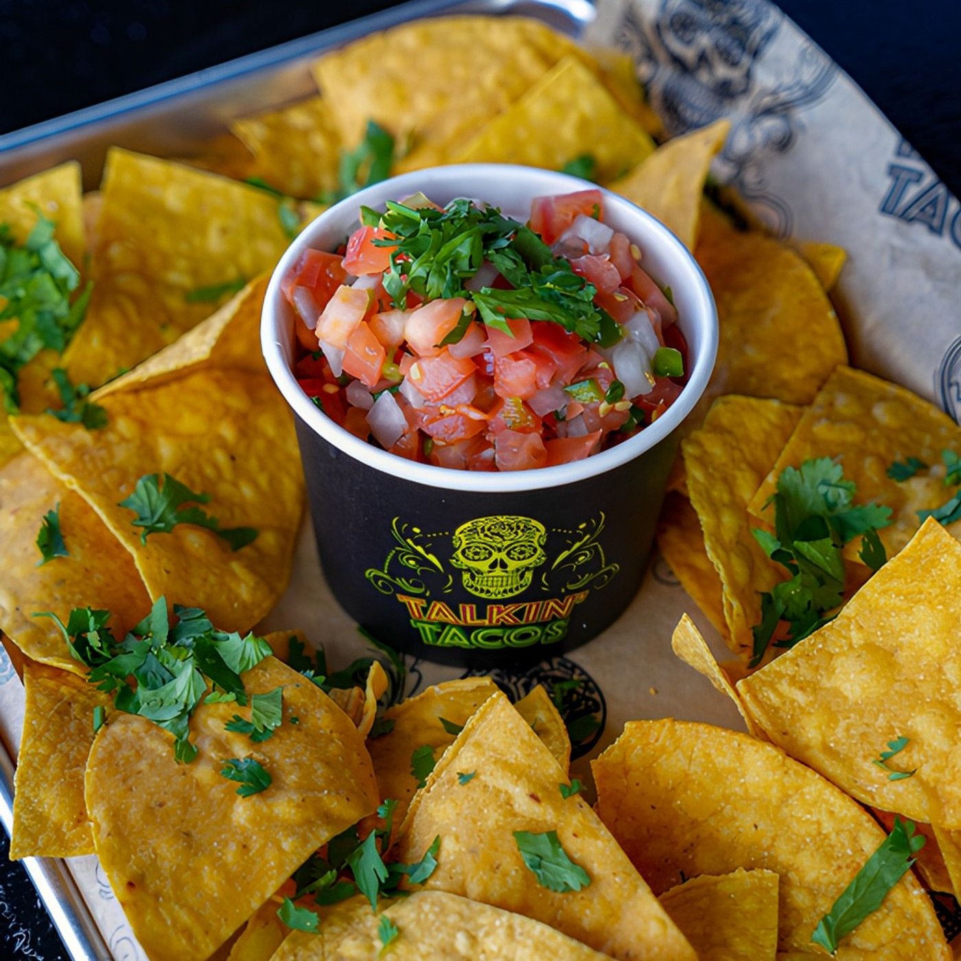 Pico De Gallo and Chips.