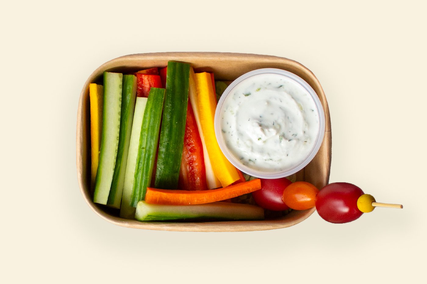 Crudités & Vegan Tzatziki Sauce (Grab & Go)