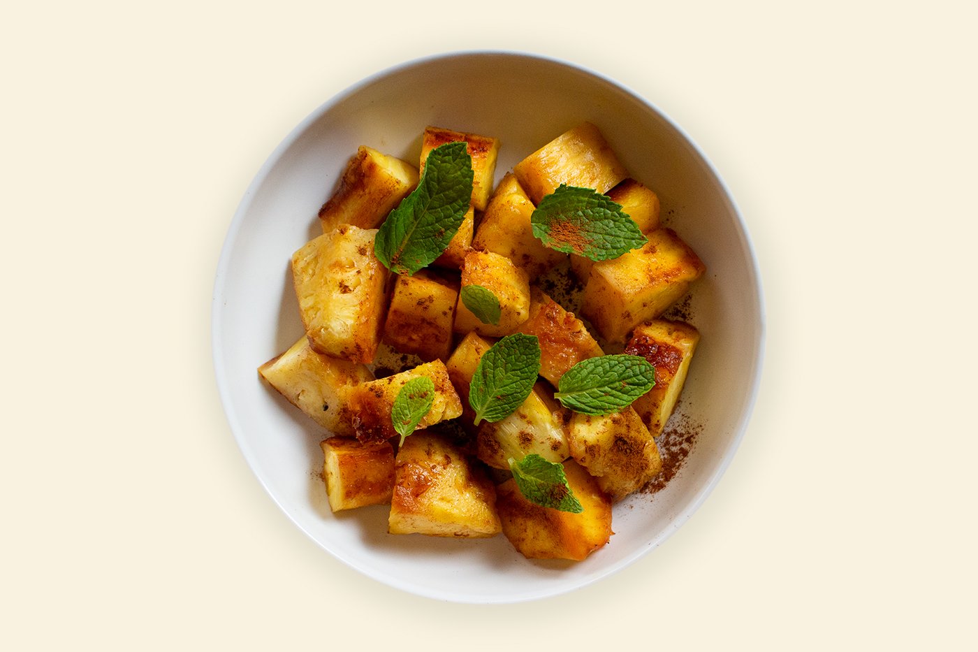 Grilled Pineapple with Cinnamon & Mint