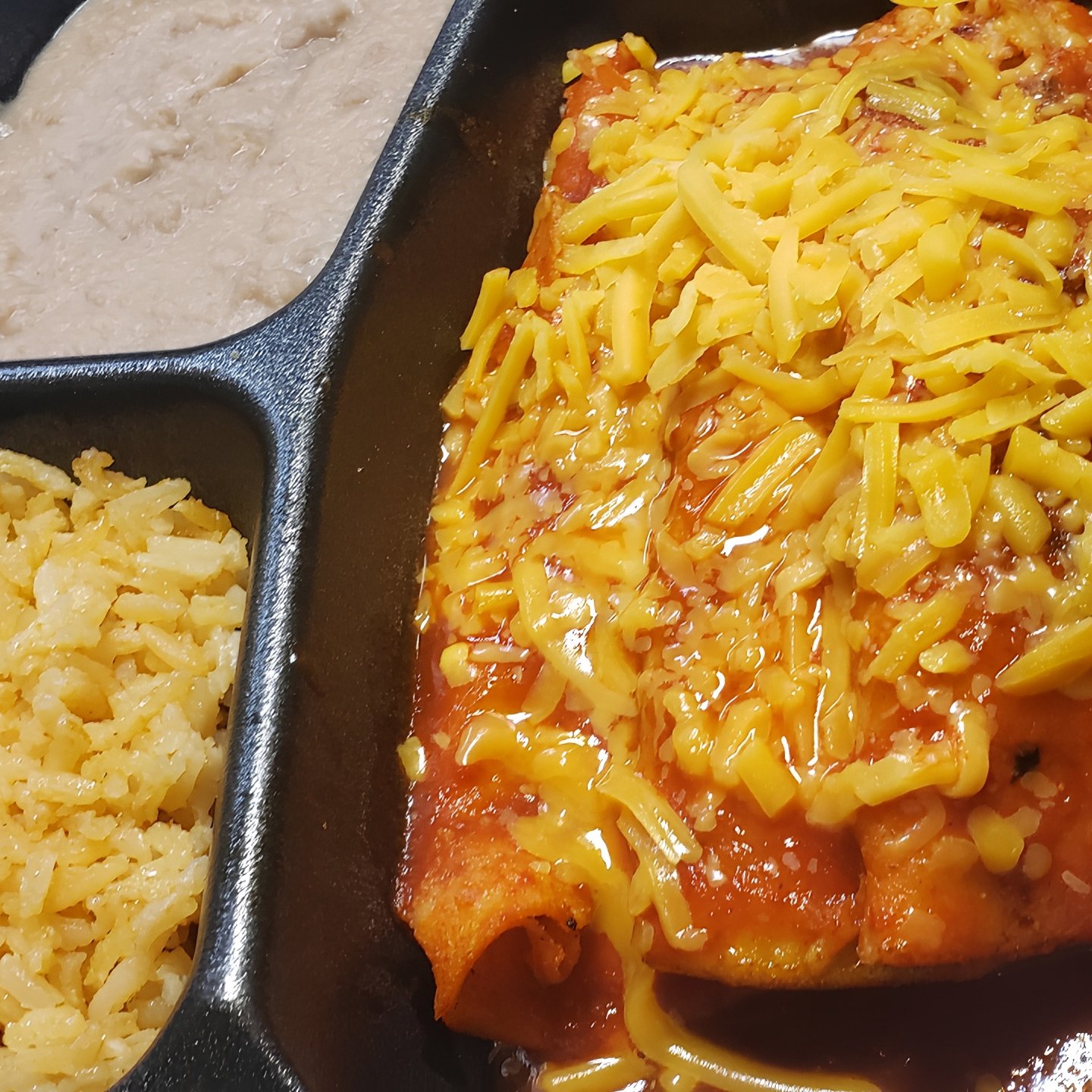 Cheddar enchiladas.