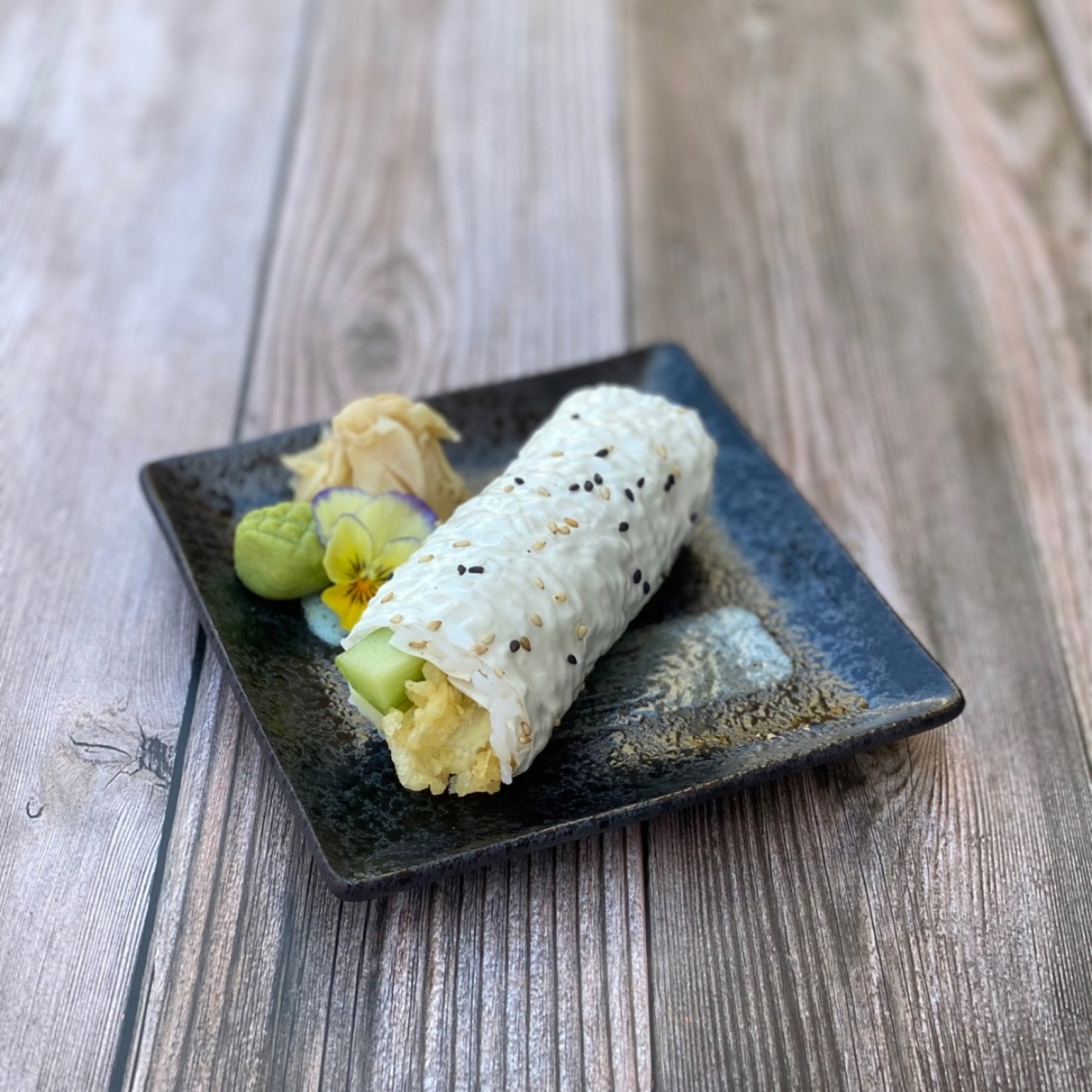 Shrimp Tempura Hand Roll.