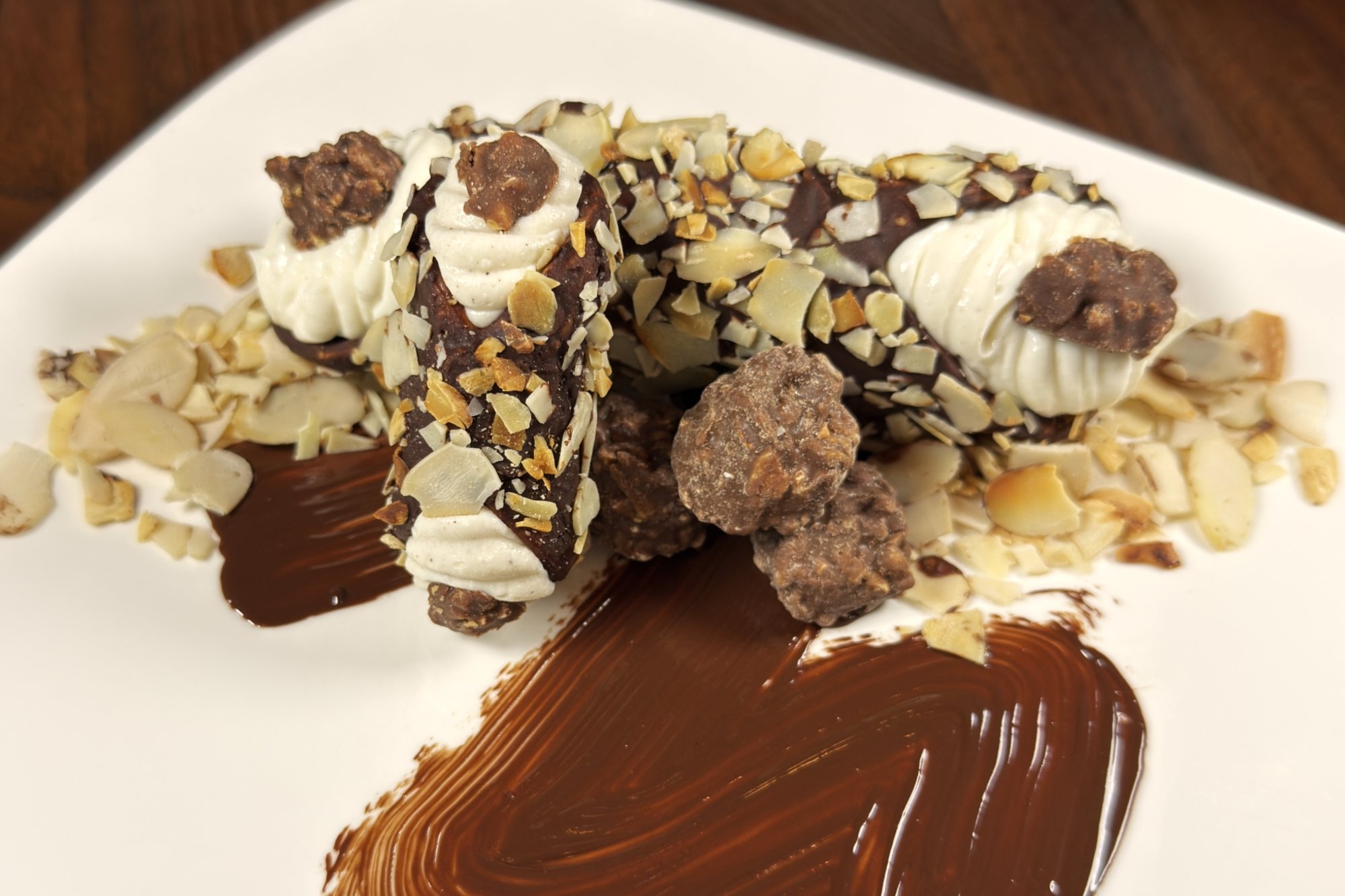 Chocolate Almond Cluster Cannoli