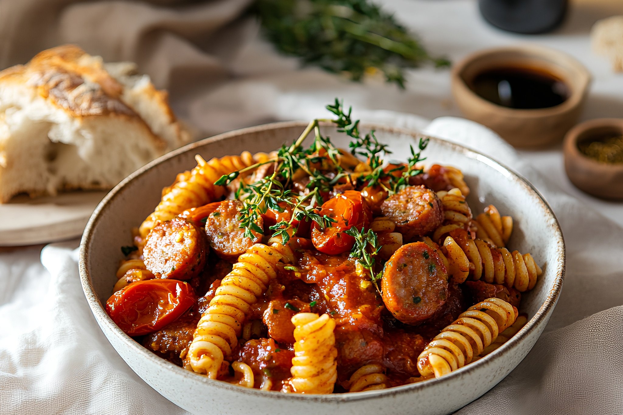 Spicy Sausage Marinara (Pasta, Provence Sausage, Cherry Tomatoes, Spicy Sauce)