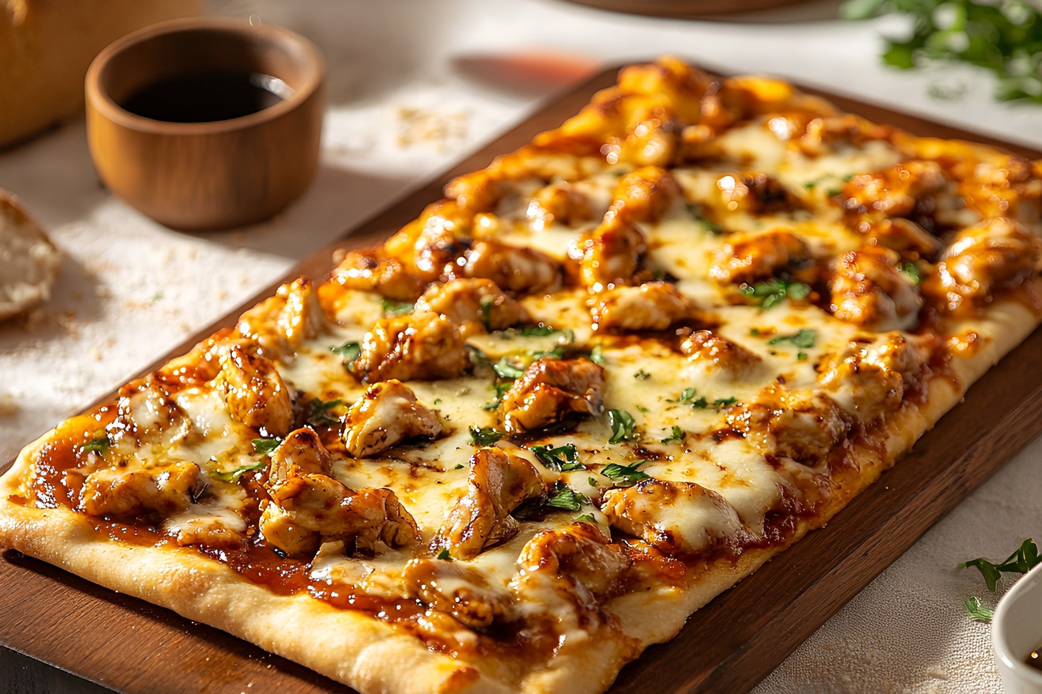 BBQ Chicken/Cheddar Flatbread (BBQ Sauce, Grilled Chicken, Cheddar Cheese)
