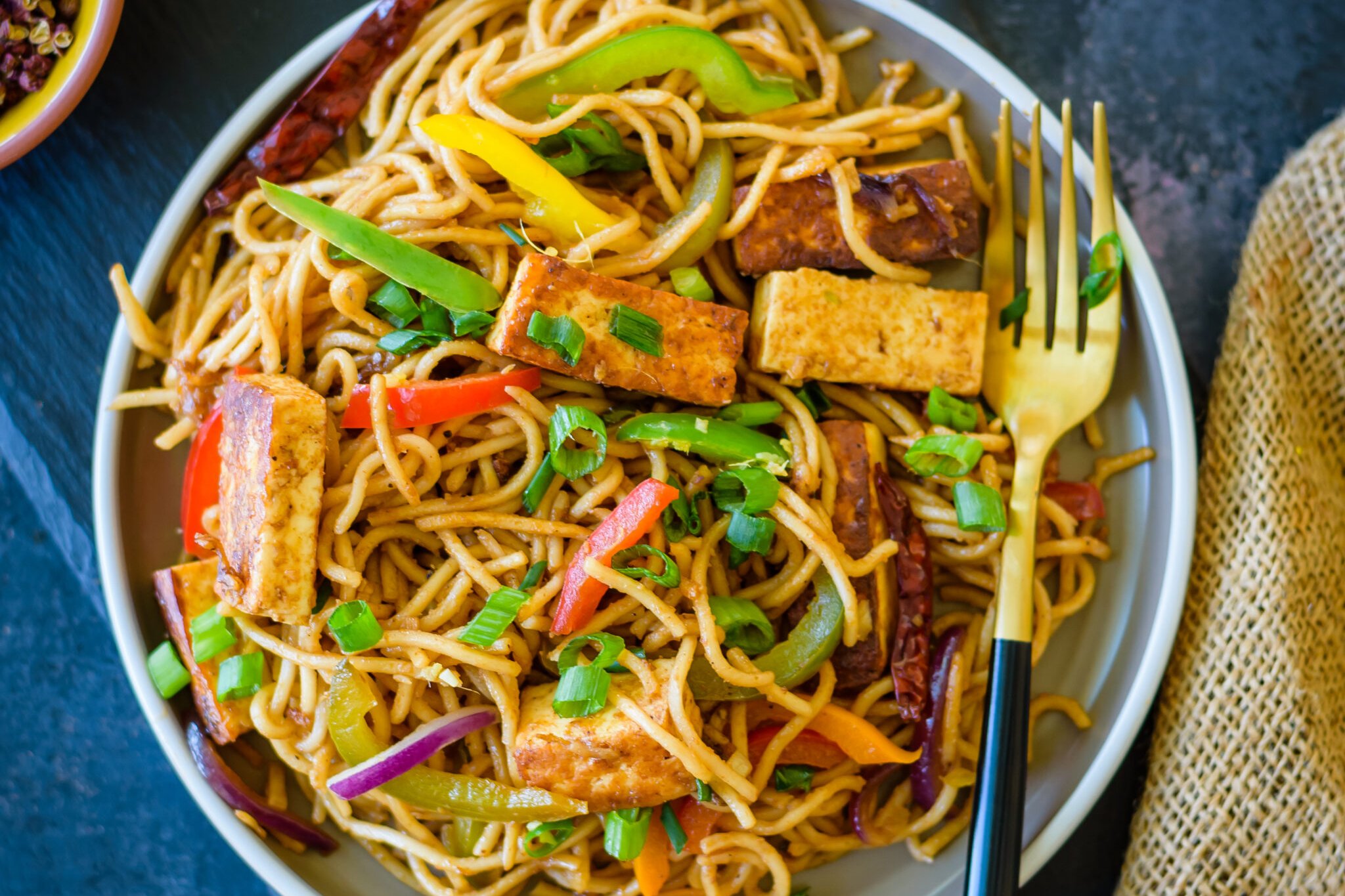 Veg. Noodles with Chilli Paneer COMBO