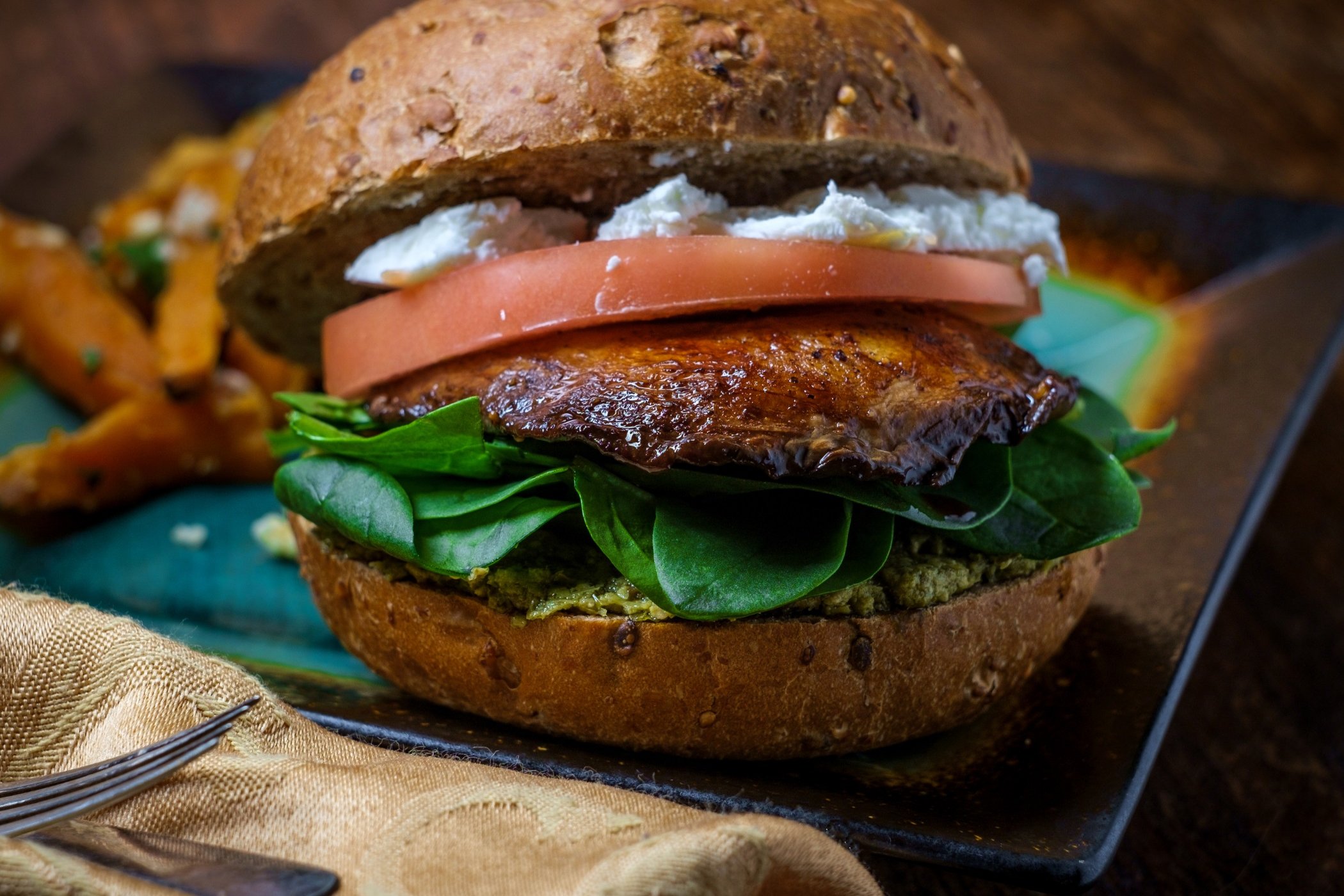 Keto Portobello Mushroom Burger (Vegetarian)