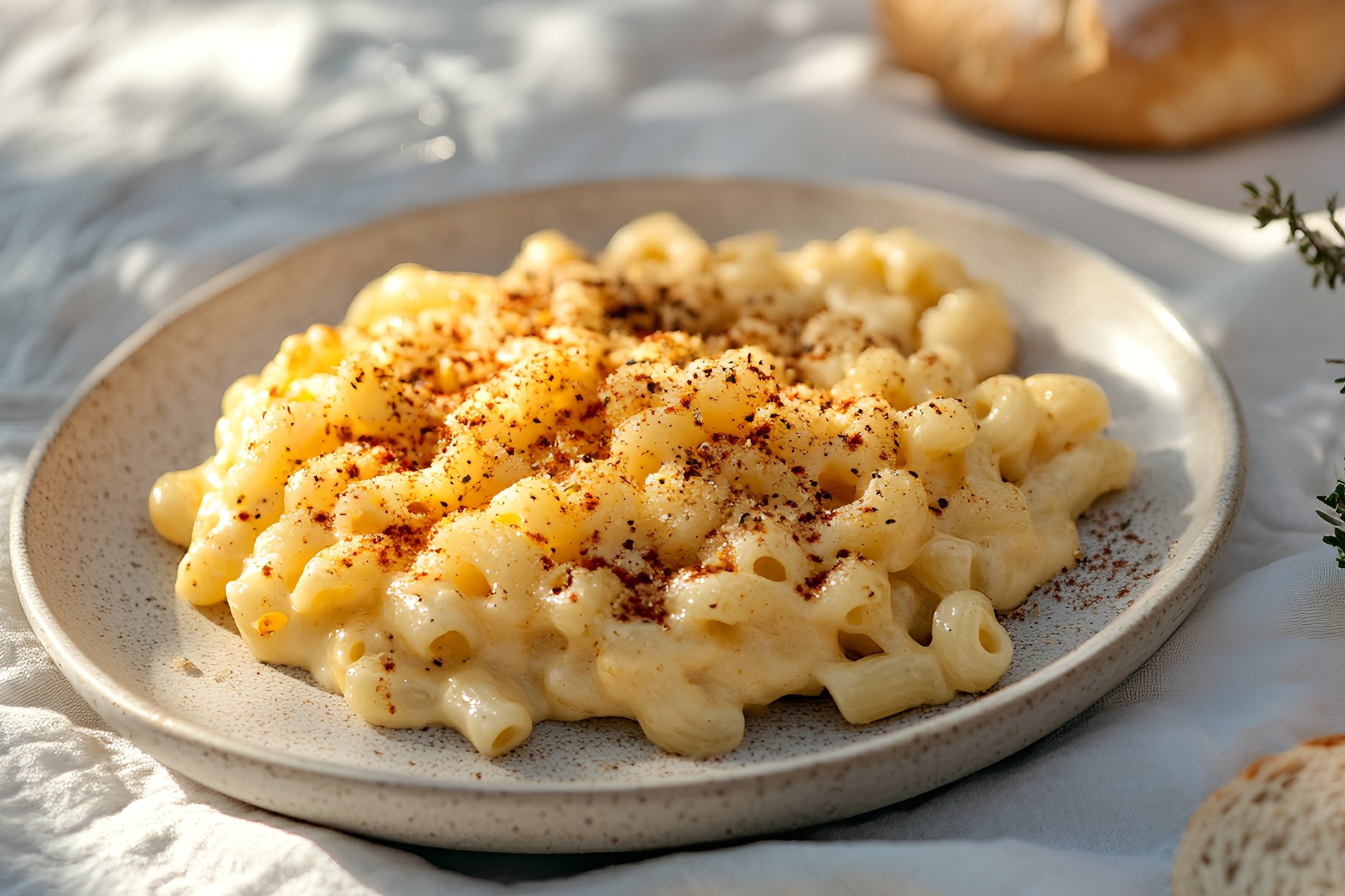 Spicy Mac and Cheese (Elbow macaroni, classic cheesy Alfredo blend, secret spicy blend