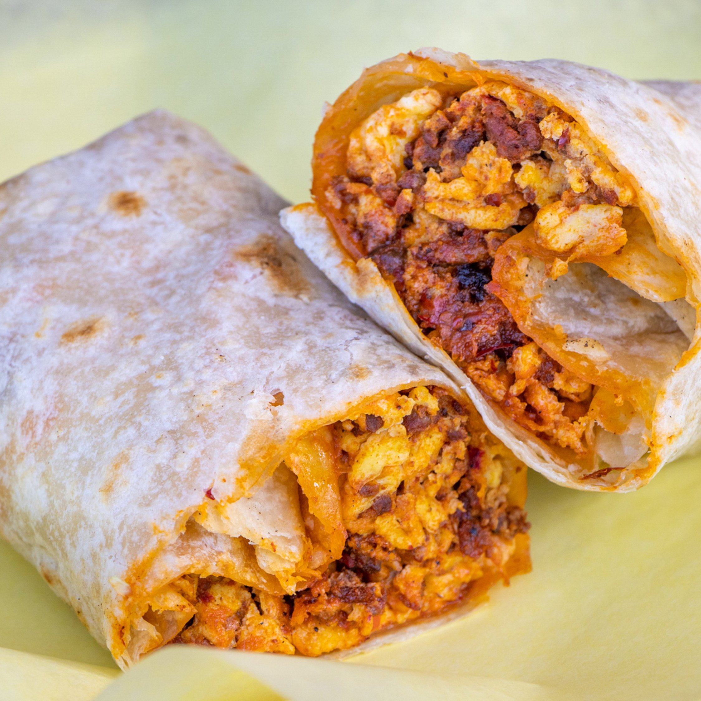 Chorizo Breakfast Burrito.