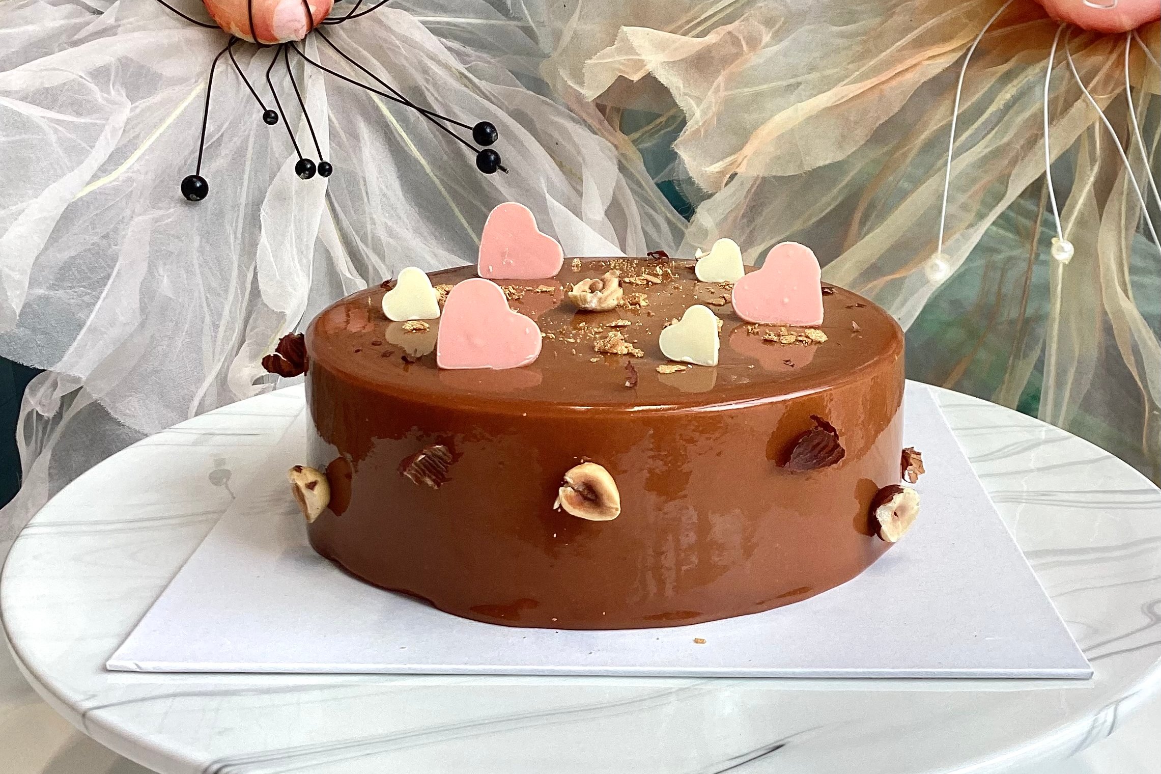 Ferrero Rocher Heart Chocolate Cake