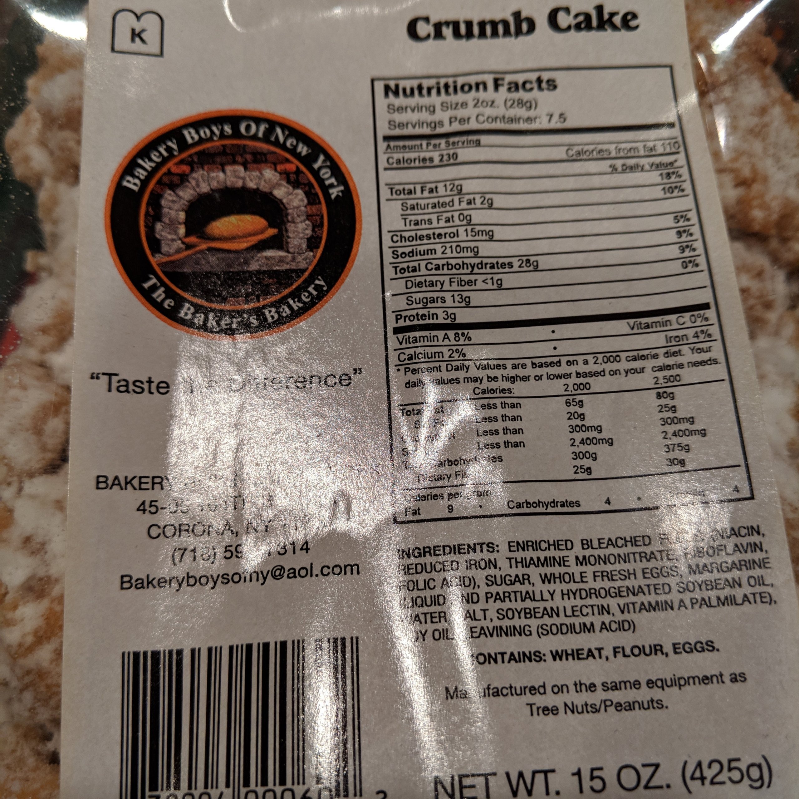 Crumb Cake Box