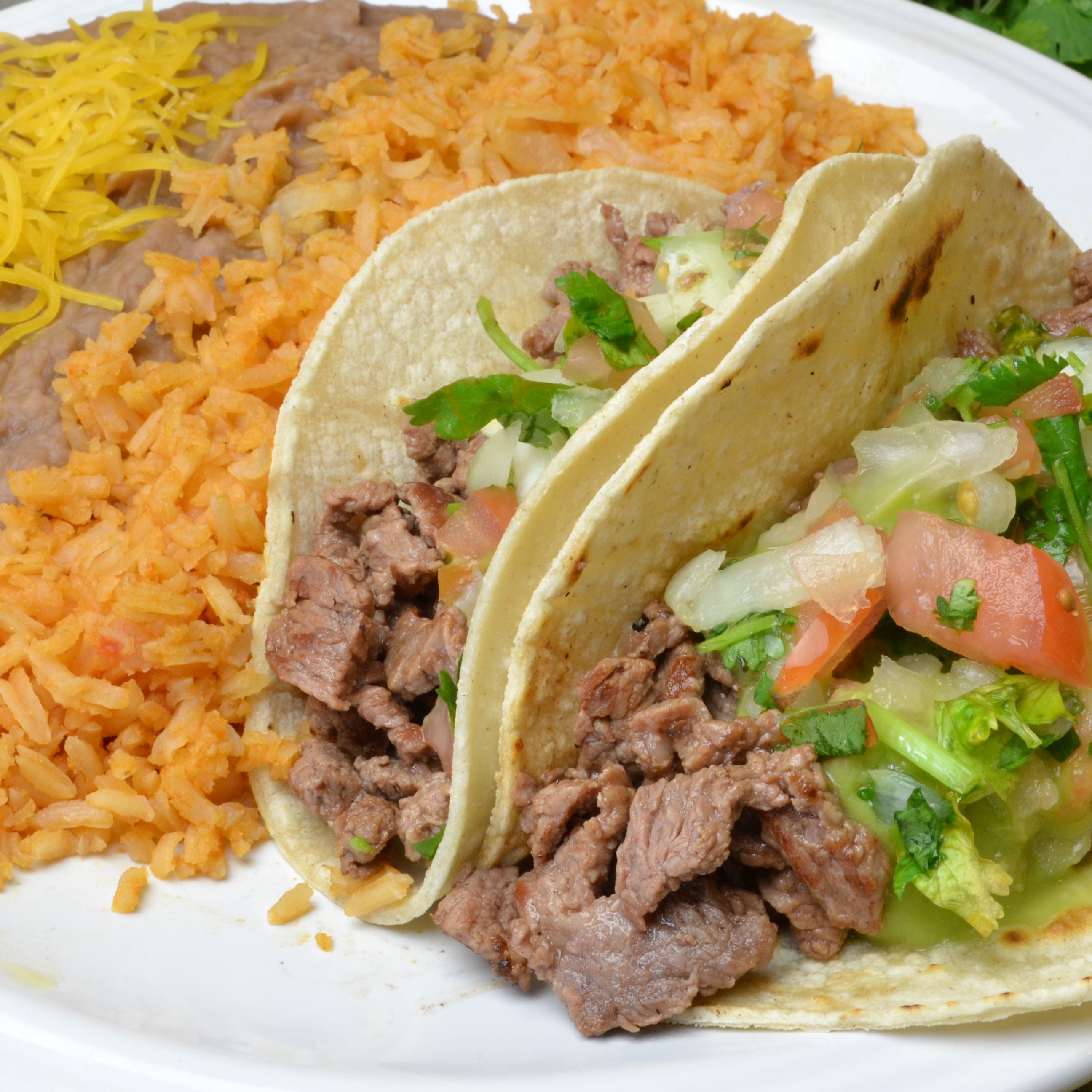 #2 Two Carne Asada Tacos Combo.