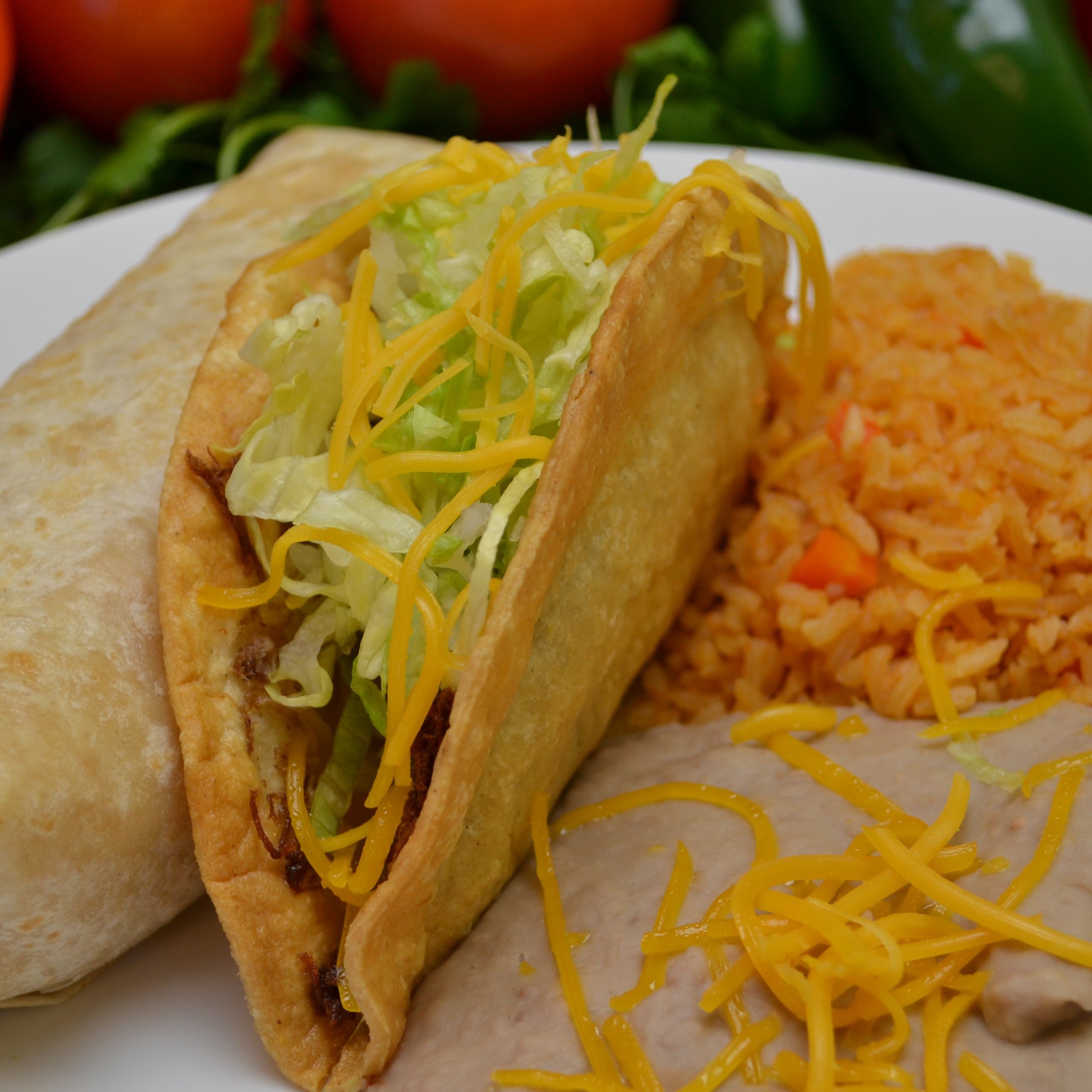 #8 Beef Burrito and Beef Taco Combo.