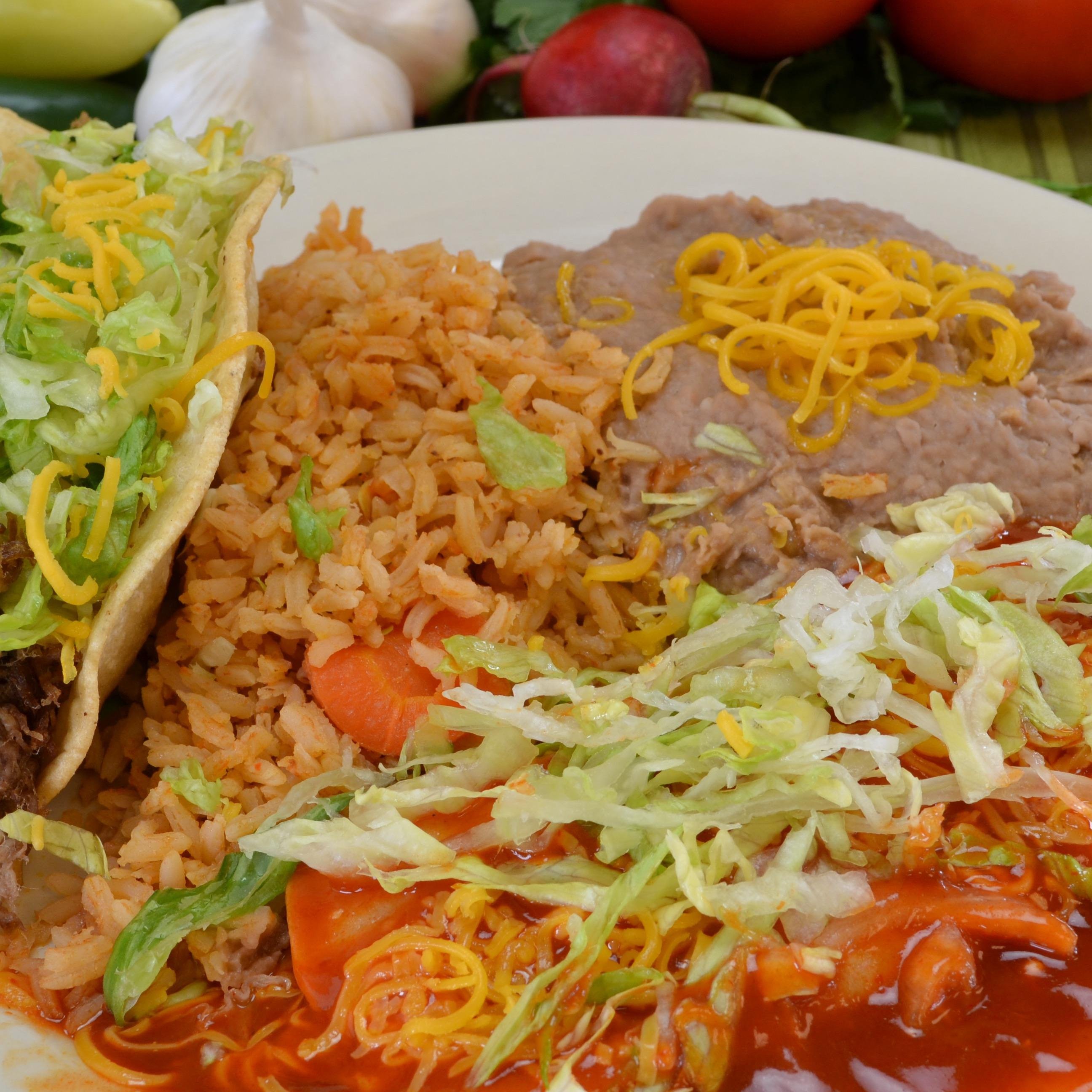 #9 Beef Taco and Enchilada Combo.