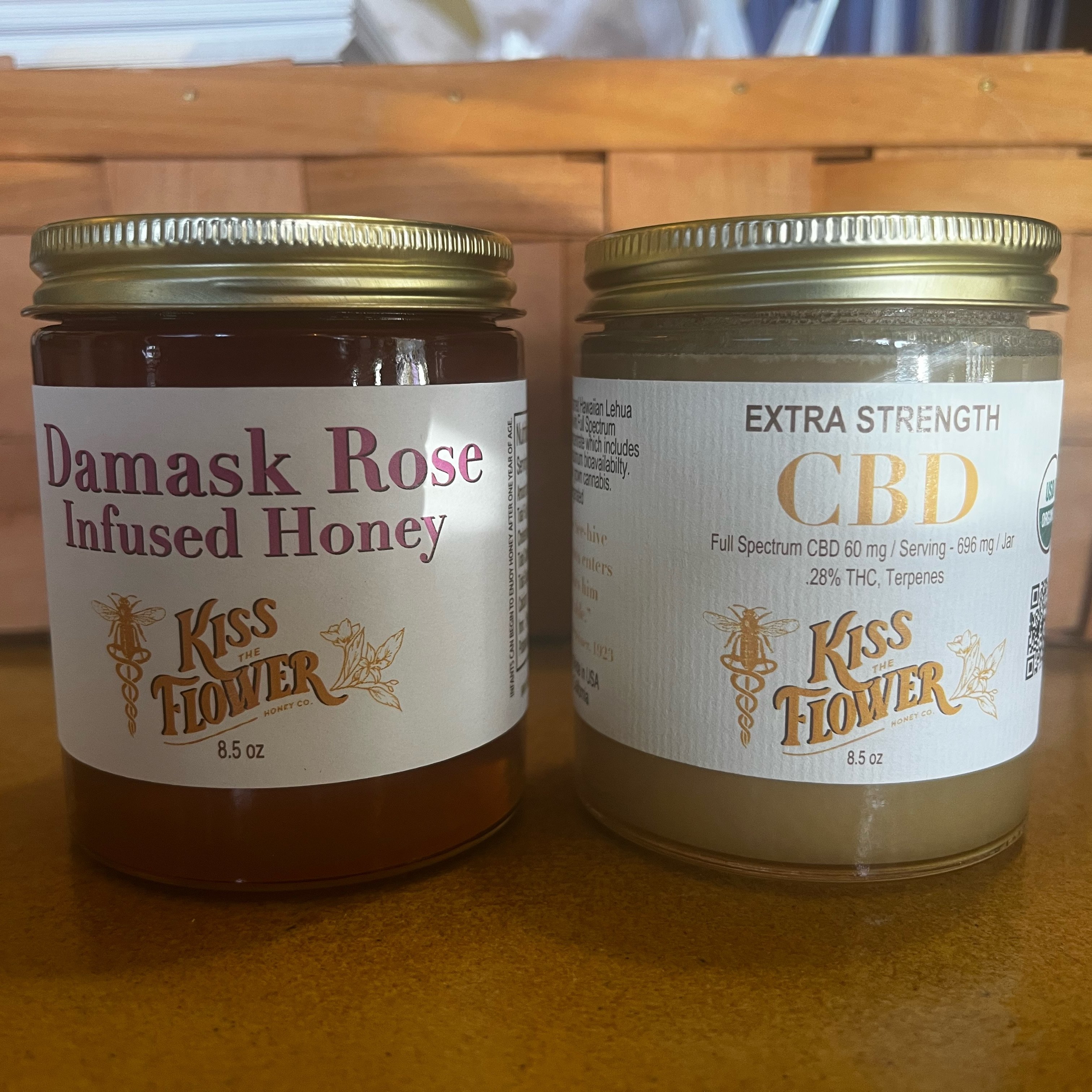 Local Organic Premium Raw Honey  with CBD or Damask Rose