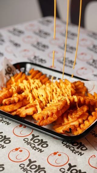 Waffle Fries Medium with cheese