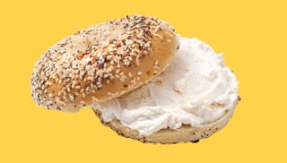Cream Cheese on a Dark Toasted Bagel