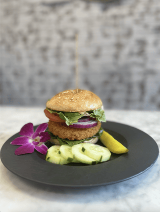 Bacon onion ring burger