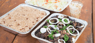 Package 1 - Jerk Chicken, Rice and Peas, Salad, Pikliz