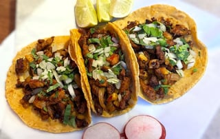 NEW!! Al Pastor Tacos w HANDMADE corn tortilla (3) 
