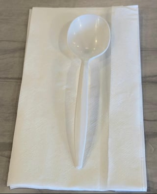 Soup Spoon and Napkin