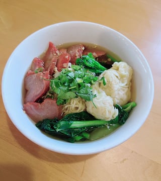 Wonton Noodle Soup with BBQ Pork