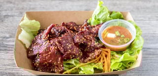 Hevenly jerky ( seen savanh)W/sticky rice