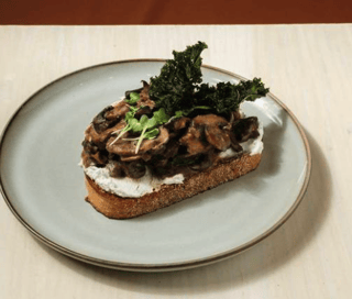 Miso Mushroom with Leeks tartine ( toast )