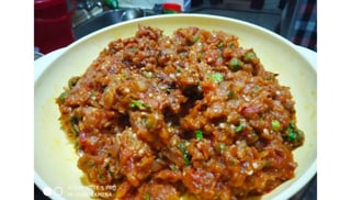 Baingan Bharta - Smoked Eggplant Mash with Spices - Vegan, Gluten free