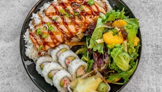 Grilled Salmon and California Roll Combo