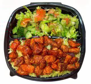 Spicy Grilled Chicken on Rice& Salad+ Soda