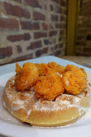 Fried Shrimp & Key Lime Waffle