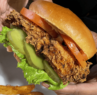 Fried Chicken Sammie  & french fries & fountain drink
