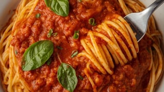 Spaghetti With Marinara Sauce & Fresh Garlic Bread