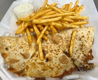 Buffalo Chicken Quesadilla & Fries