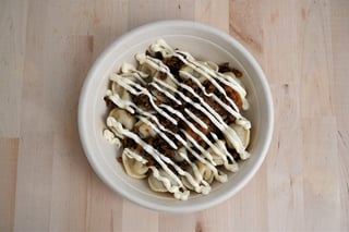 Mushroom and Onion Dumpling Bowl