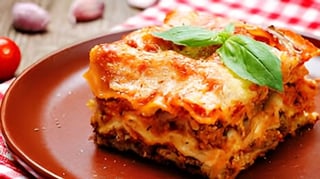 Meat Lasagna with Bread Sticks