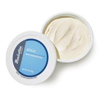 Tub of manhattan bagel plain cream cheese