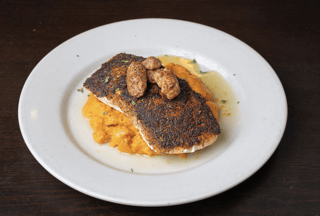 BLACKENED SALMON WITH SWEET POTATO MASH