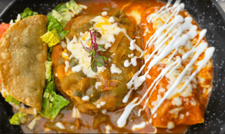 Enchilada + Crispy Taco + Chile Relleno