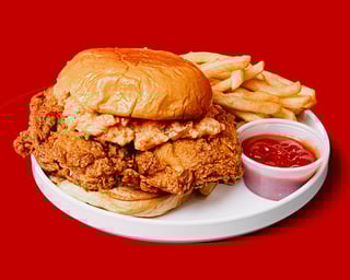 Jongga Kimchi Chicken Sandwich Combo Meal