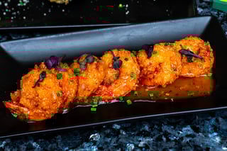 Fried Cilantro Chili Shrimp