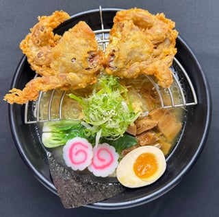 Ultimate Ramen with fresh soft-shell crab.