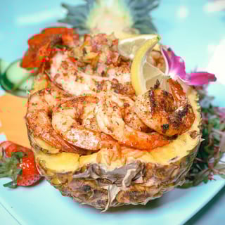 Grilled Seafood pinneapple bowl