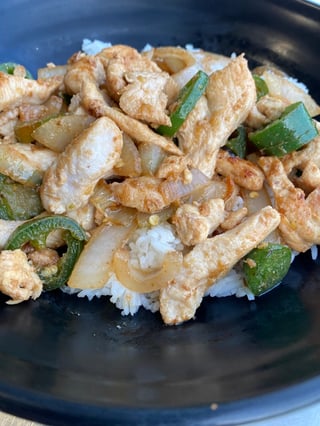 GINGER CHICKEN OVER RICE
