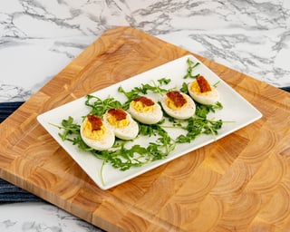 Crispy Bacon Deviled Eggs