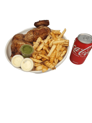 1/2 Chicken  Fries & 12oz Coke 