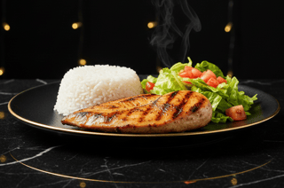 -Pollo al Grill + (2) Acom./Grilled Chicken Breast+ (2) Sides