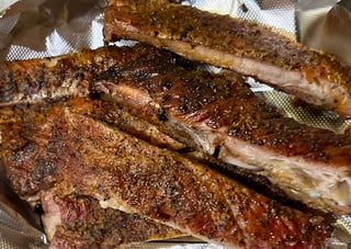 1/3 Rack (4 bones) of Pork Smoked Ribs